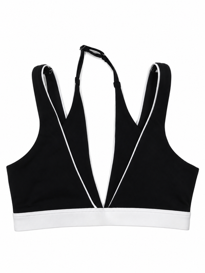 Tempo Top - Deep V Sportsbra Black